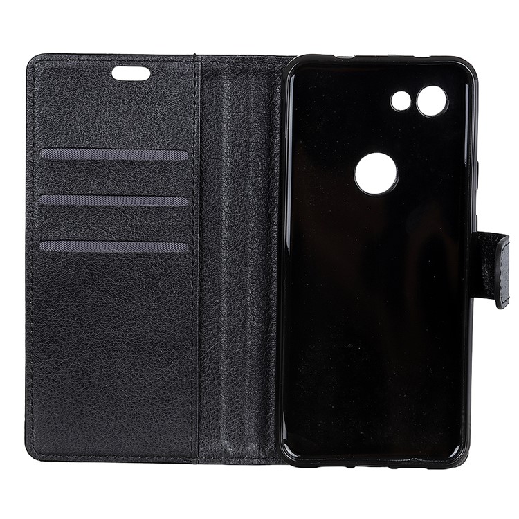 Litchi Skin PU Leather Wallet Case for Google Pixel 3a XL - Black-5