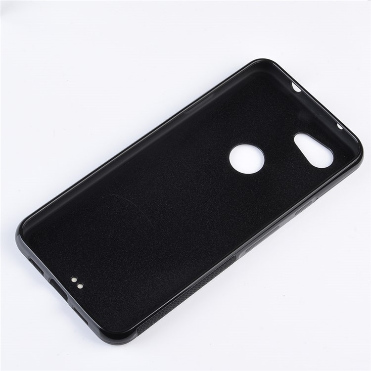 Bi-color Splicing PU Leather Coated PC TPU Hybrid Case Cover for Google Pixel 3a XL - Black-6