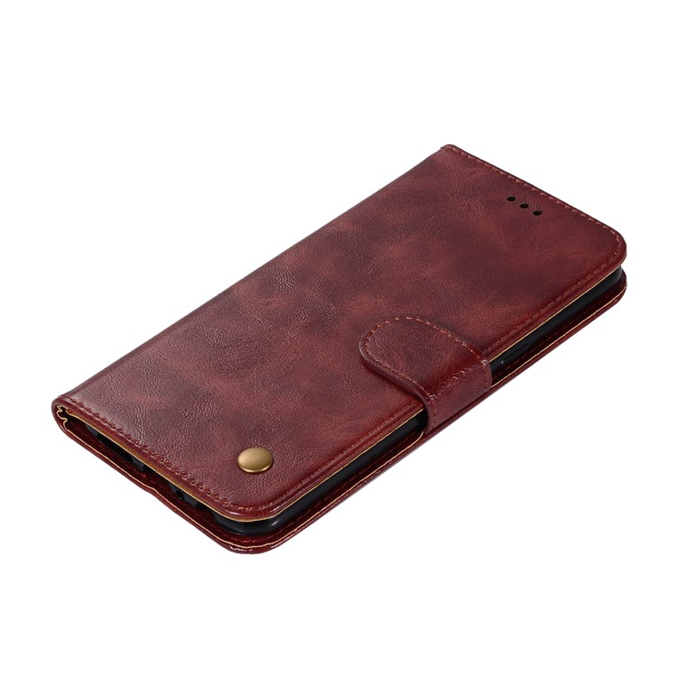 Premium Vintage Leather Wallet Case for Google Pixel 3a XL - Wine Red-7