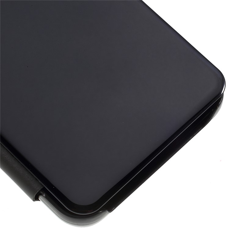 View Window Plated Mirror Surface Leather Phone Case Cover for Google Pixel 3a - Black-5