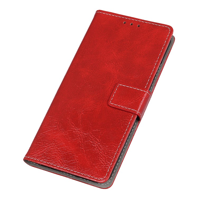 Crazy Horse Leather Wallet Stand Case for Google Pixel 4 XL - Red-7