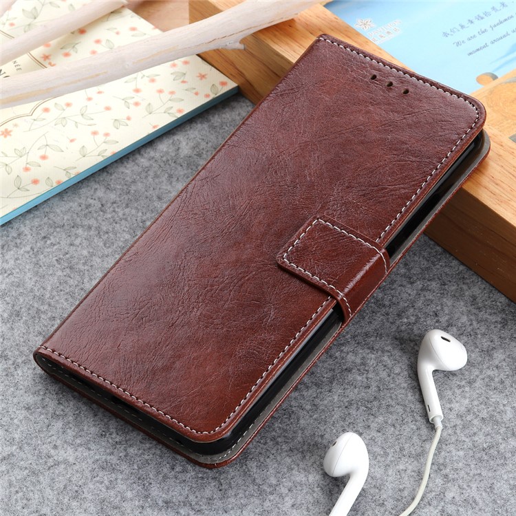 Crazy Horse Leather Wallet Stand Case for Google Pixel 4 XL - Brown-12