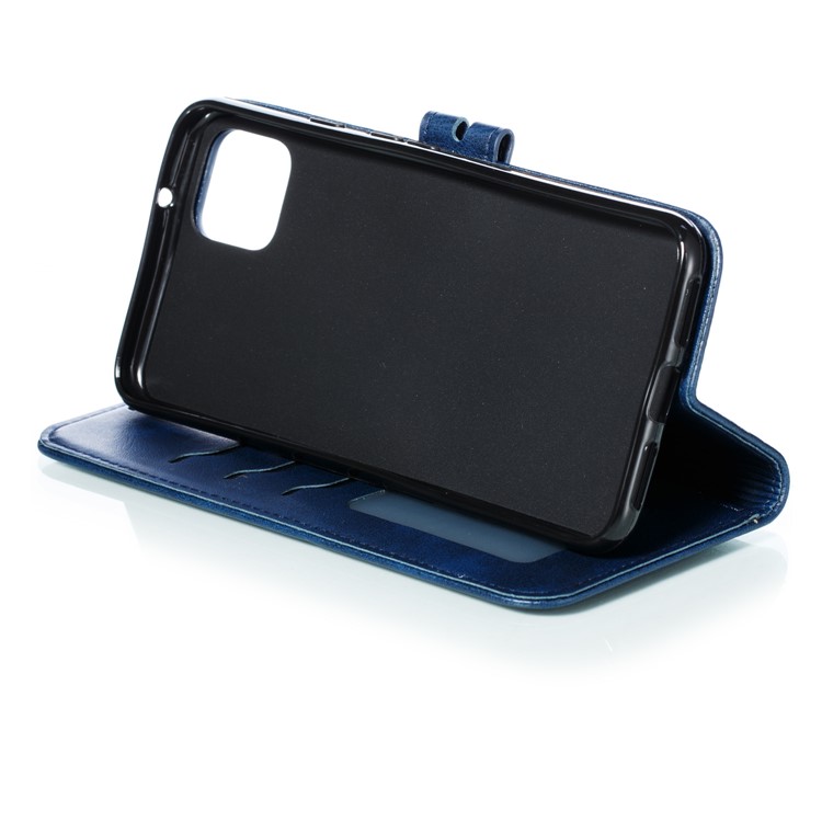 Imprinted Cat Pattern Leather Wallet Stand Case for Google Pixel 4 - Blue-6