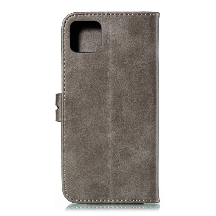 Imprinted Cat Pattern Leather Wallet Stand Case for Google Pixel 4 - Grey-3