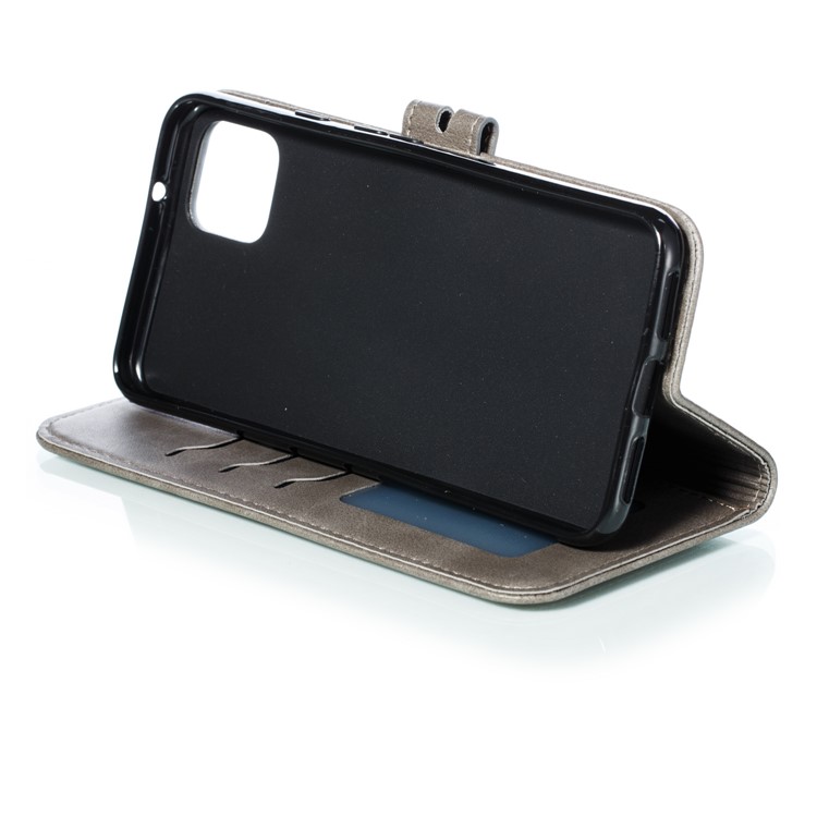 Imprinted Cat Pattern Leather Wallet Stand Case for Google Pixel 4 - Grey-6