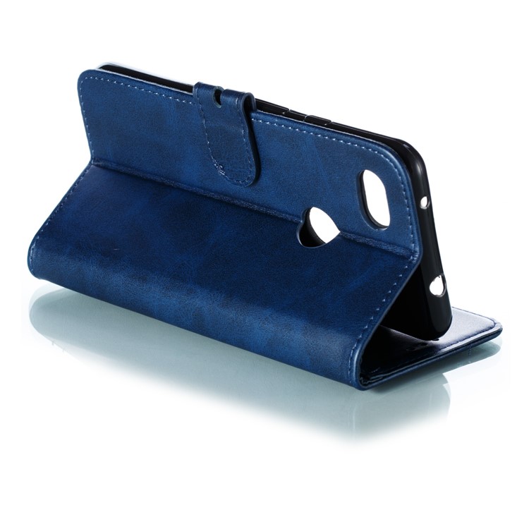 Imprinted Cat Pattern Leather Wallet Stand Case for Google Pixel 3a XL - Blue-5