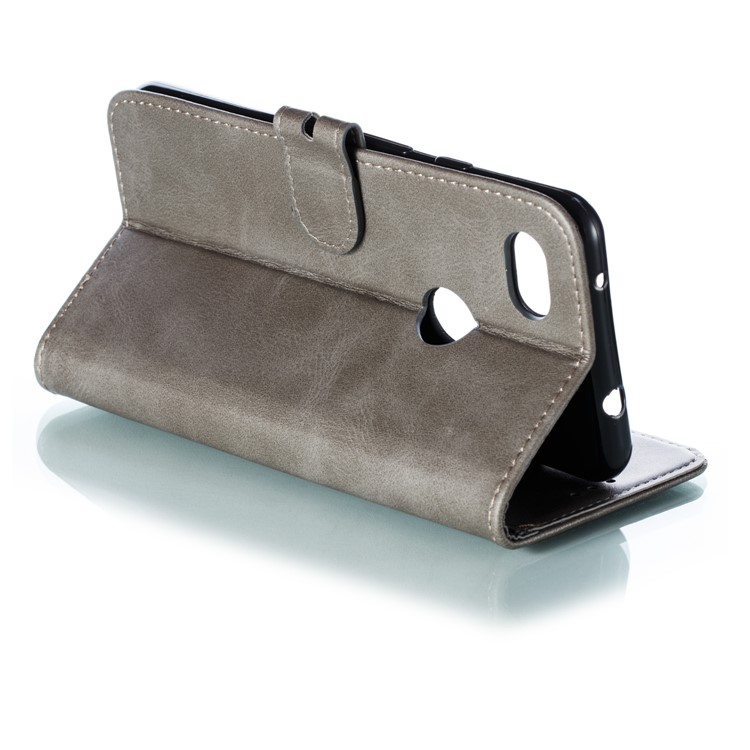 Imprinted Cat Pattern Leather Wallet Stand Case for Google Pixel 3a XL - Grey-5