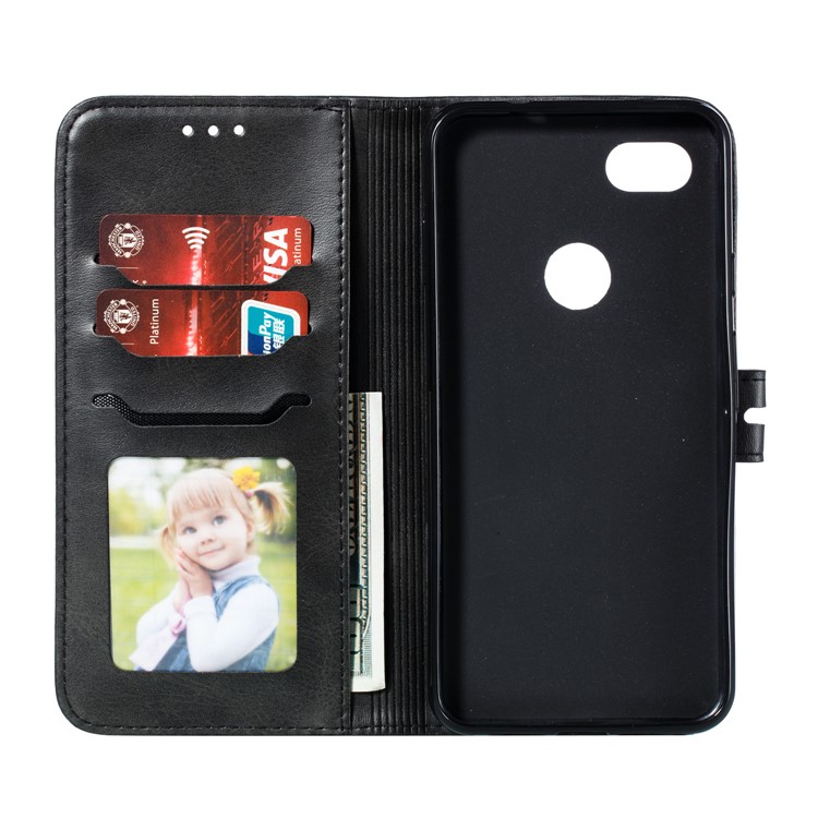 Imprinted Cat Pattern Leather Wallet Stand Case for Google Pixel 3a XL - Black-4