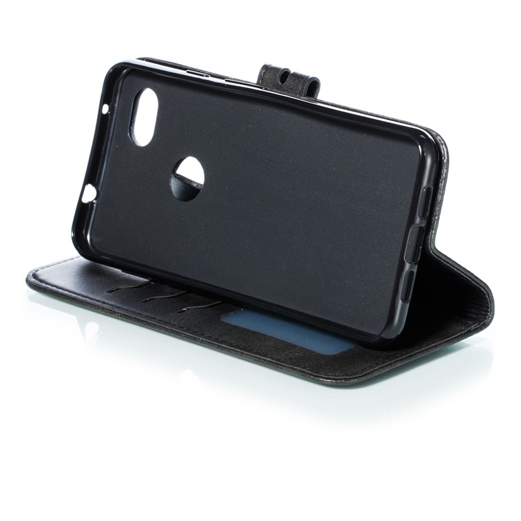 Imprinted Cat Pattern Leather Wallet Stand Case for Google Pixel 3a XL - Black-6