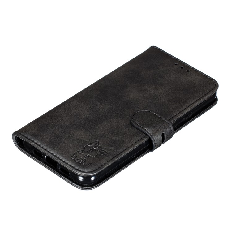 Imprinted Cat Pattern Leather Wallet Stand Case for Google Pixel 3a XL - Black-7