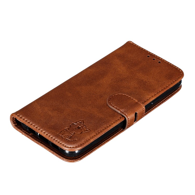Imprinted Cat Pattern Wallet Leather Stand Case for Google Pixel 3a - Coffee-7