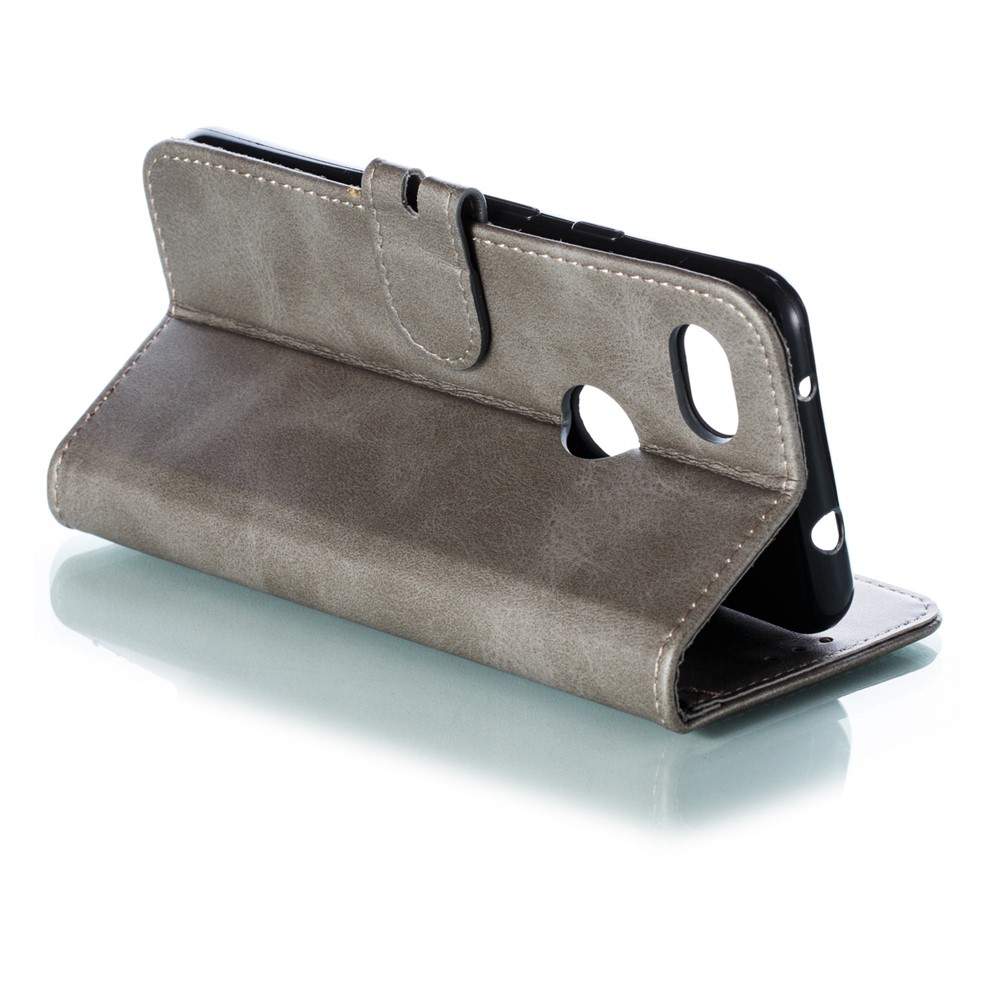 Imprinted Cat Pattern Wallet Leather Stand Case for Google Pixel 3a - Grey-5