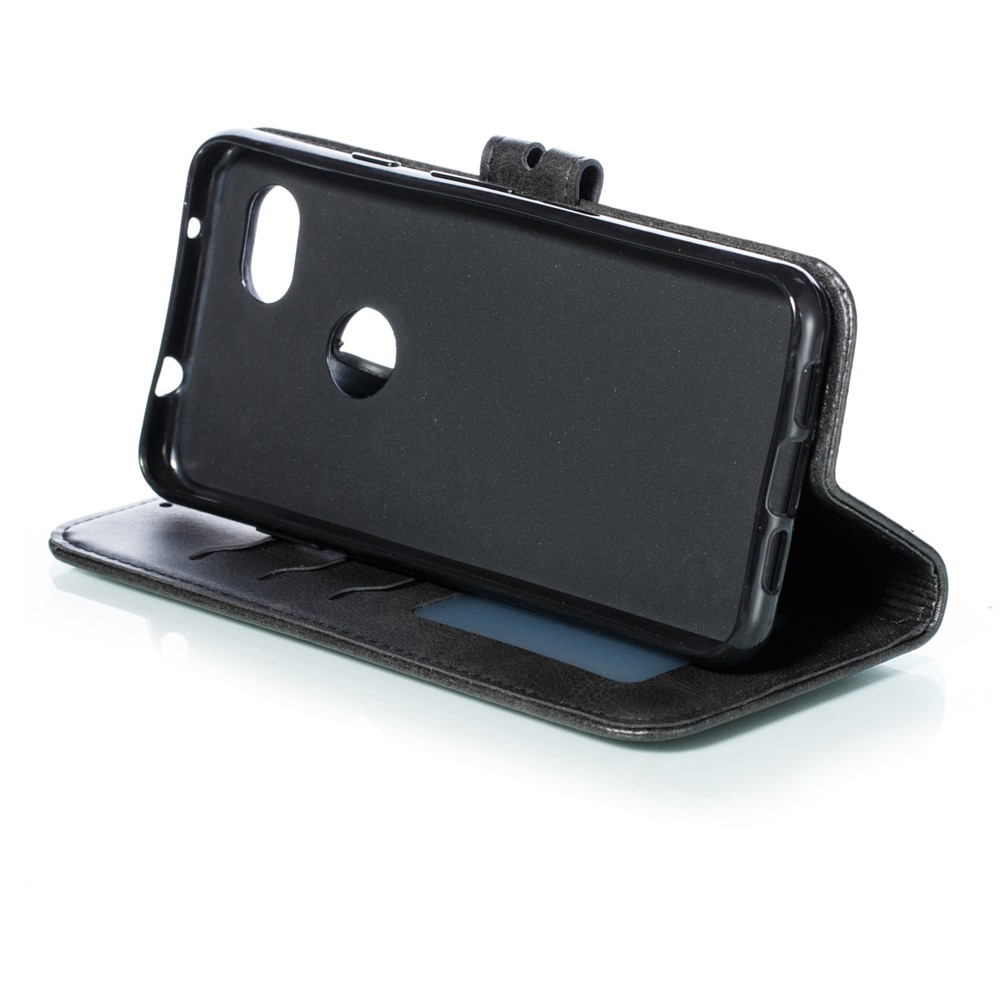 Imprinted Cat Pattern Wallet Leather Stand Case for Google Pixel 3a - Black-6
