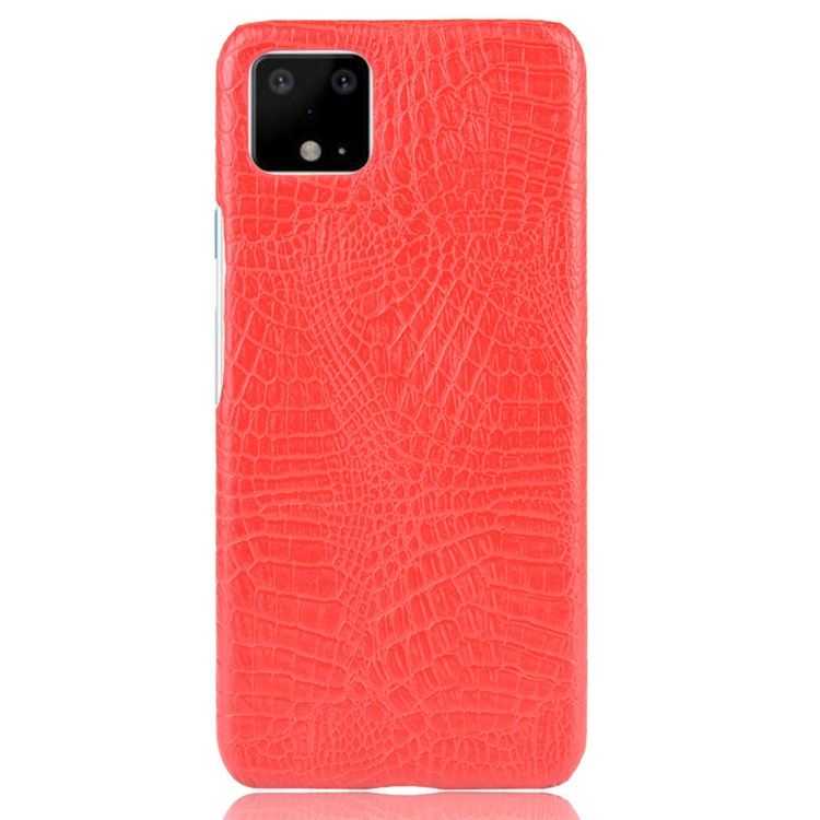 Coquille De Téléphone En Simili Cuir PU Texturé Crocodile Pour Google Pixel 4 XL - Rouge-2