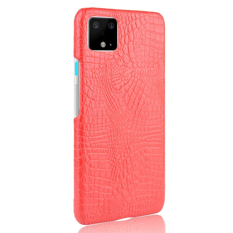 Coquille De Téléphone En Simili Cuir PU Texturé Crocodile Pour Google Pixel 4 XL - Rouge-3
