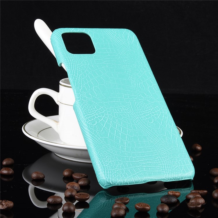 Crocodile Texture PU Leather Phone Shell Case for Google Pixel 4 XL - Cyan-2