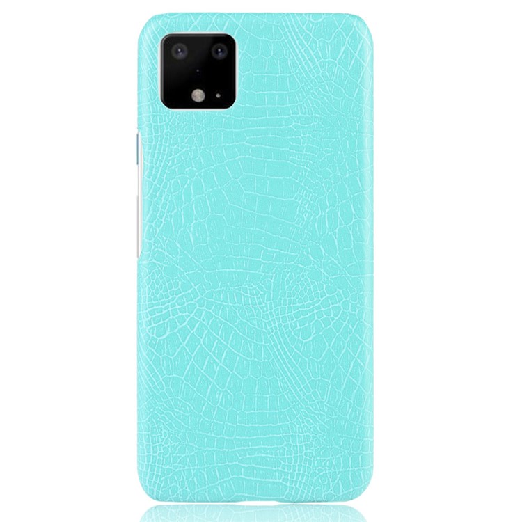 Crocodile Texture PU Leather Phone Shell Case for Google Pixel 4 XL - Cyan-3
