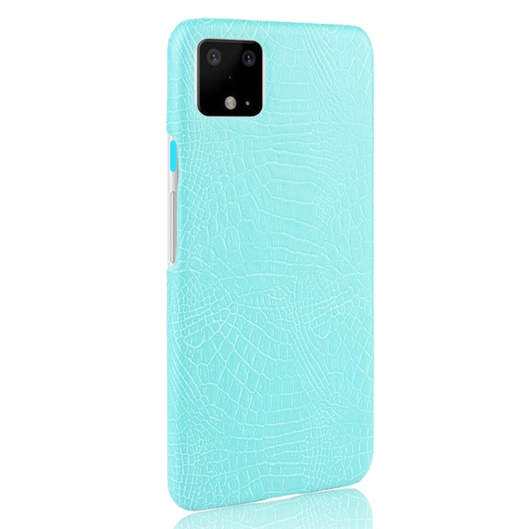 Crocodile Texture PU Leather Phone Shell Case for Google Pixel 4 XL - Cyan-4