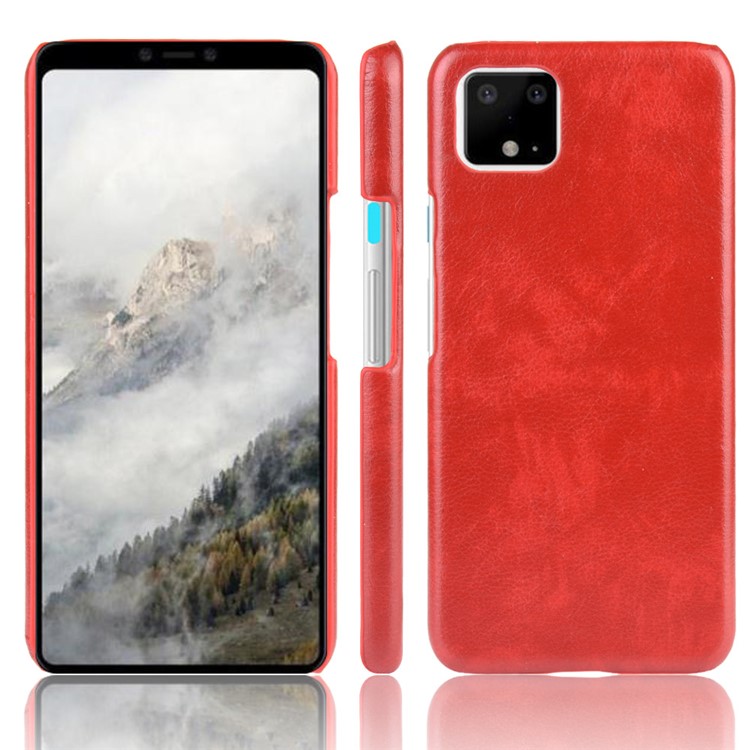 Litchi Texture PU Leather Coated PC Phone Shell Case for Google Pixel 4 XL - Red-1