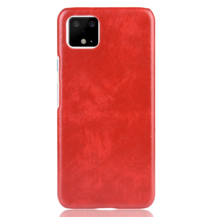 Litchi Texture PU Leather Coated PC Phone Shell Case for Google Pixel 4 XL - Red-2