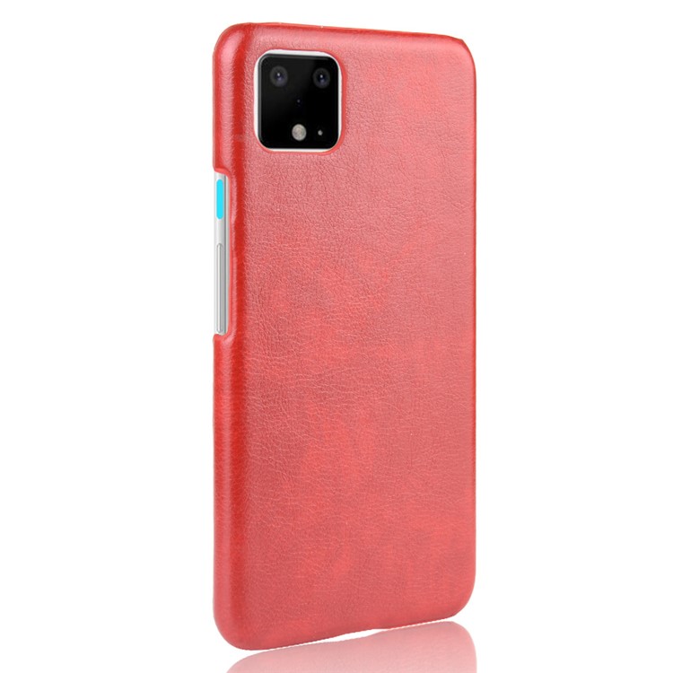 Litchi Texture PU Leather Coated PC Phone Shell Case for Google Pixel 4 XL - Red-3