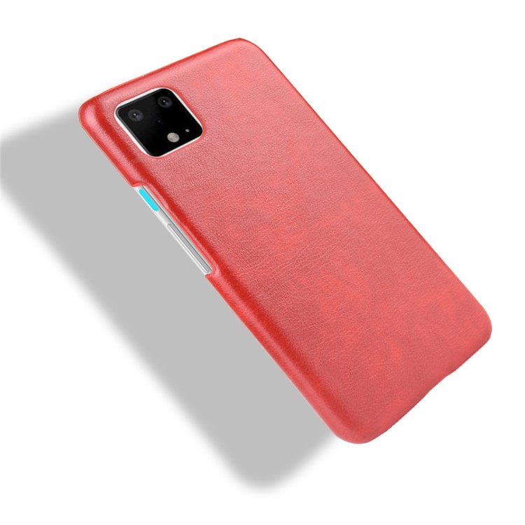 Litchi Texture PU Leather Coated PC Phone Shell Case for Google Pixel 4 XL - Red-4