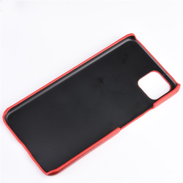 Litchi Texture PU Leather Coated PC Phone Shell Case for Google Pixel 4 XL - Red-5