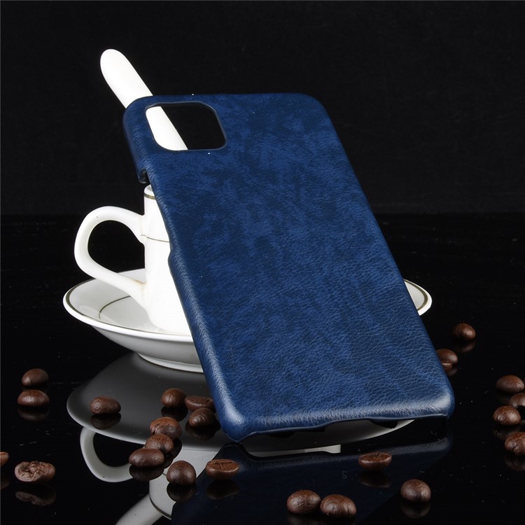 Litchi Texture PU Leather Coated PC Phone Shell Case for Google Pixel 4 XL - Blue-2