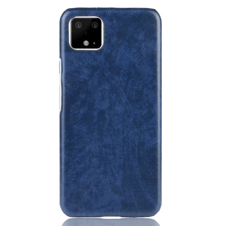 Litchi Texture PU Leather Coated PC Phone Shell Case for Google Pixel 4 XL - Blue-3