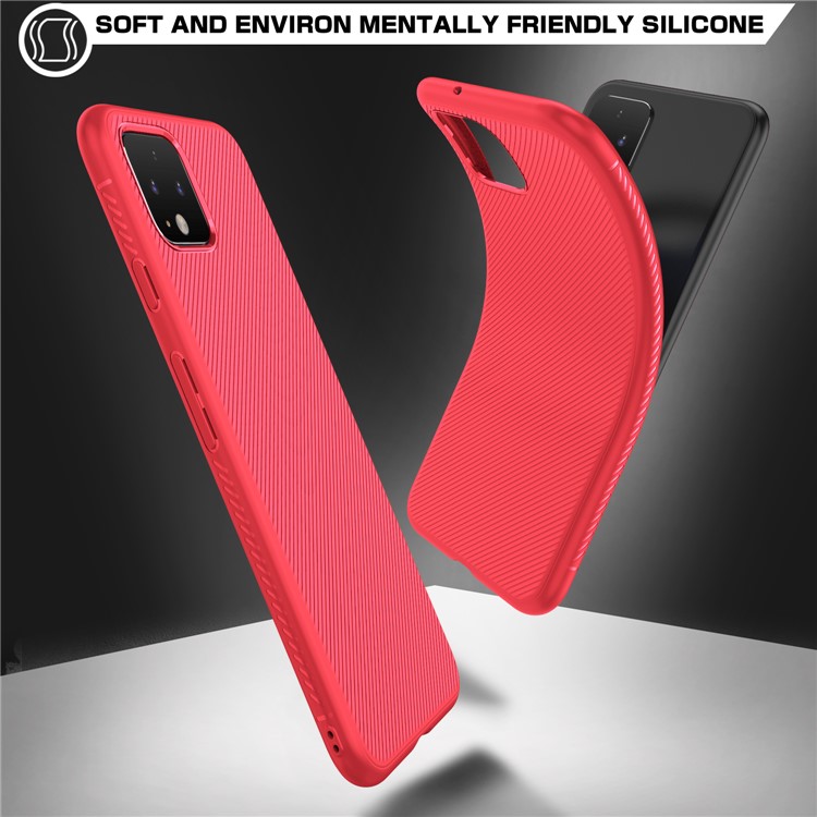Jazz Series Twill Texture TPU Back Mobile Case for Google Pixel 4 XL - Red-3