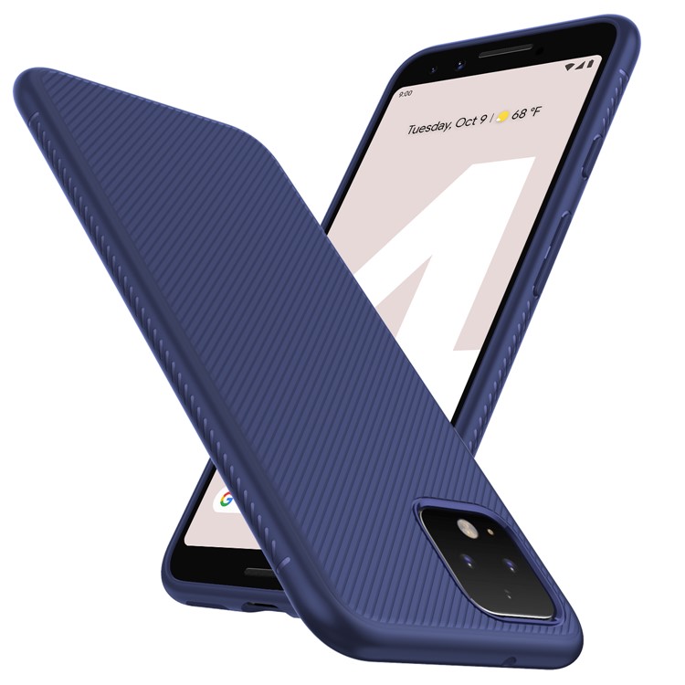 Jazz Series Twill Texture TPU Back Mobile Case for Google Pixel 4 XL - Blue-1