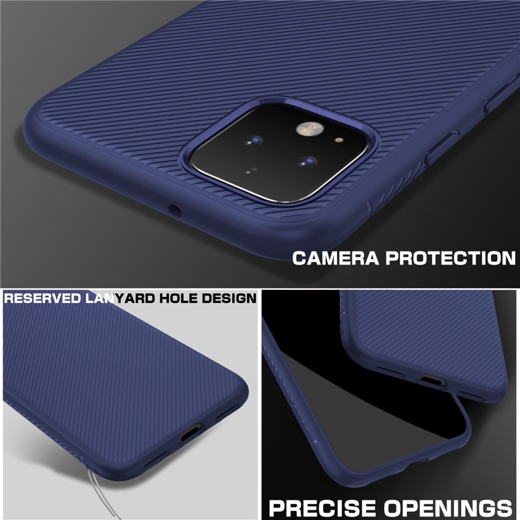 Jazz Series Twill Texture TPU Back Mobile Case for Google Pixel 4 XL - Blue-4