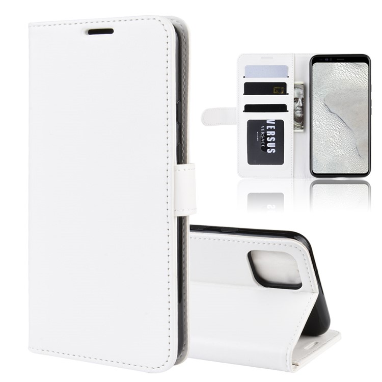 Crazy Horse Wallet Leather Stand Cell Phone Cover Case for Google Pixel 4 XL - White-2