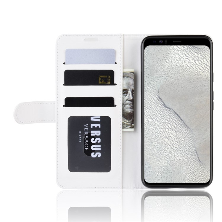 Crazy Horse Wallet Leather Stand Cell Phone Cover Case for Google Pixel 4 XL - White-6
