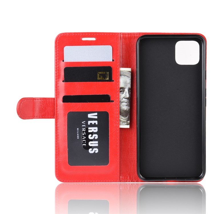 Crazy Horse Wallet Leather Stand Cell Phone Cover Case for Google Pixel 4 XL - Red-5