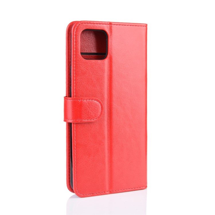 Crazy Horse Wallet Leather Stand Cell Phone Cover Case for Google Pixel 4 XL - Red-8