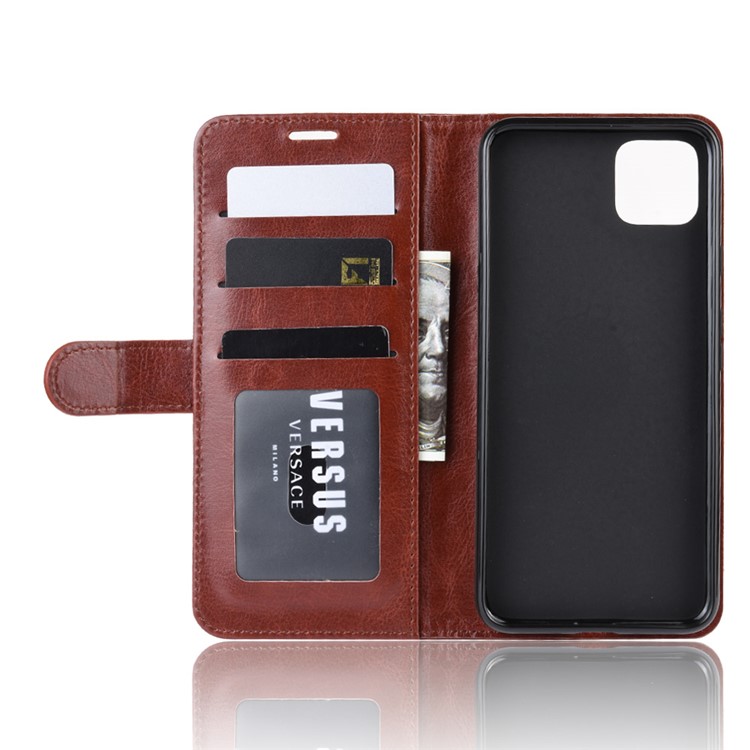 Crazy Horse Wallet Leather Stand Cell Phone Cover Case for Google Pixel 4 XL - Brown-5