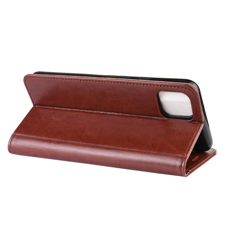 Crazy Horse Wallet Leather Stand Cell Phone Cover Case for Google Pixel 4 XL - Brown-7