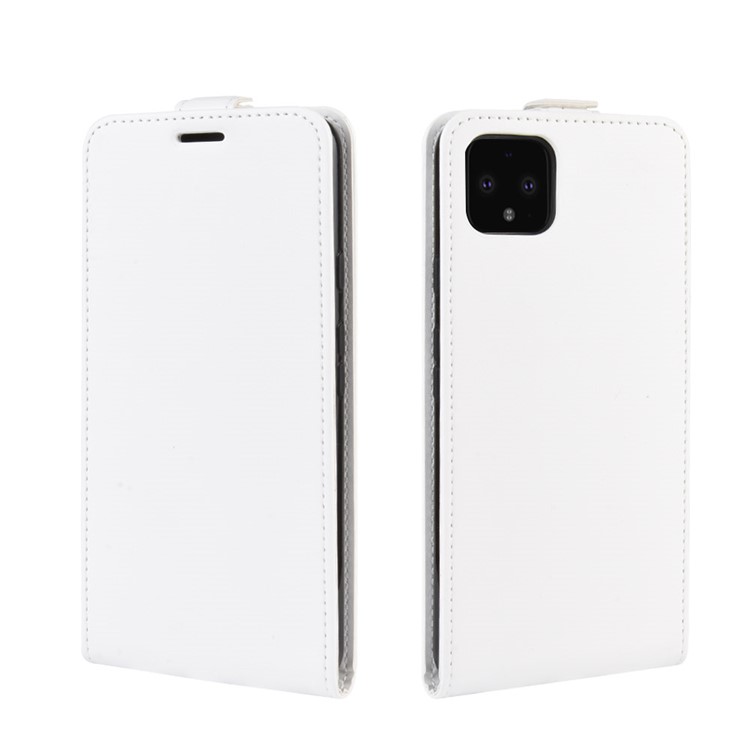 Funda Protectora De Piel De Tirón Vertical Estilo Caballo Loco Para Google Pixel 4 XL - Blanco-4