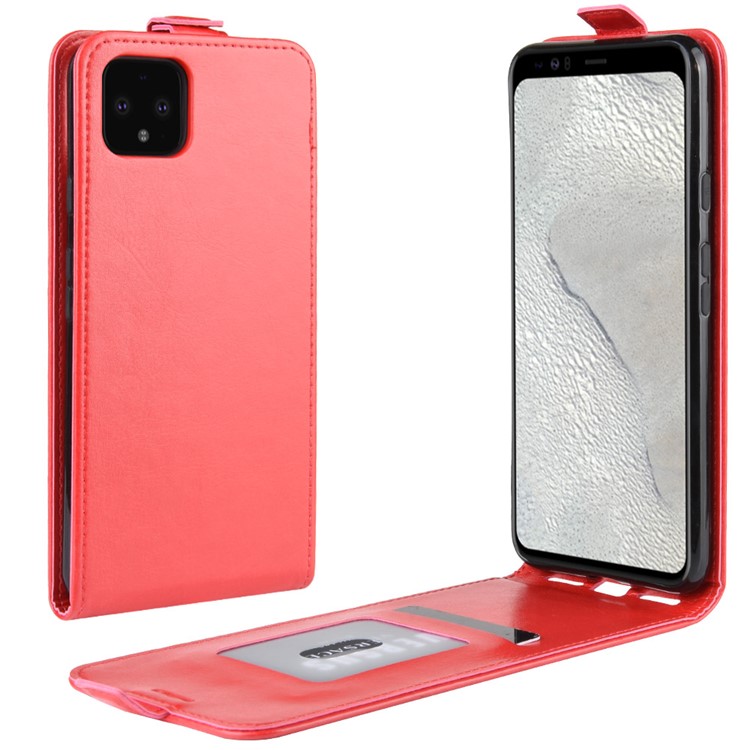 Crazy Horse Style Vertical Flip Leather Protective Case Shell for Google Pixel 4 XL - Red-1