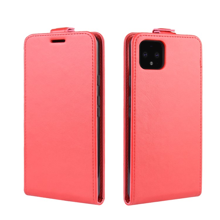 Crazy Horse Style Vertical Flip Leather Protective Case Shell for Google Pixel 4 XL - Red-4