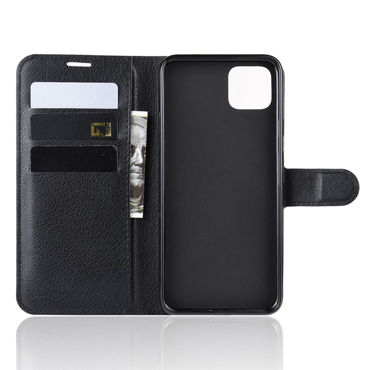 Litchi Skin Wallet Leather Stand Cell Phone Shell Case for Google Pixel 4 XL - Black-4
