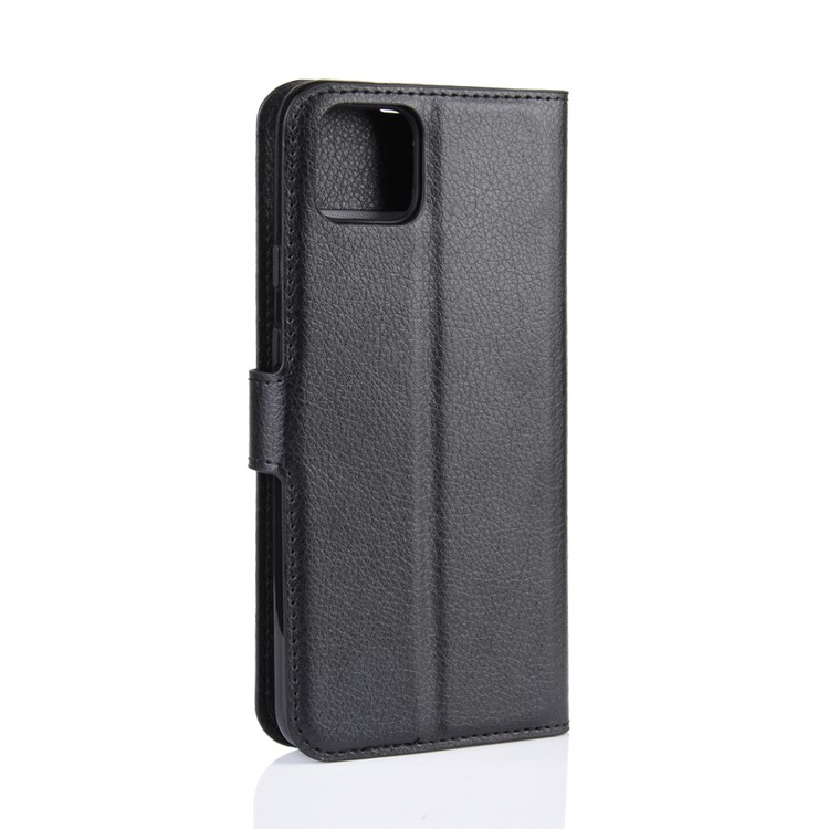 Litchi Skin Wallet Leather Stand Cell Phone Shell Case for Google Pixel 4 XL - Black-7