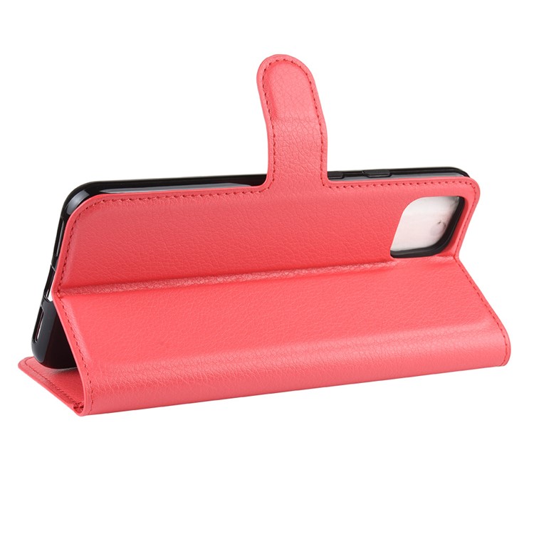 Litchi Skin Wallet Leather Stand Cell Phone Shell Case for Google Pixel 4 XL - Red-5