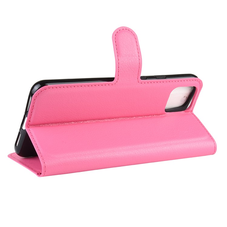 Litchi Skin Wallet Leather Stand Cell Phone Shell Case for Google Pixel 4 XL - Rose-5