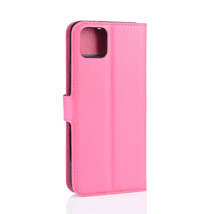 Litchi Skin Wallet Leather Stand Cell Phone Shell Case for Google Pixel 4 XL - Rose-6