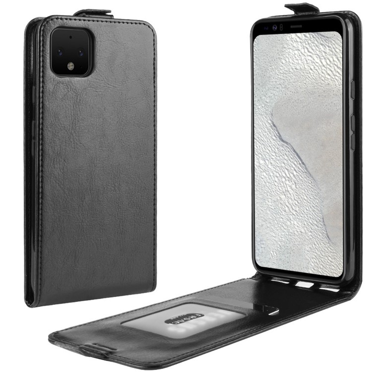 Vertical Flip Crazy Horse Style Leather Phone Shell for Google Pixel 4 - Black-1