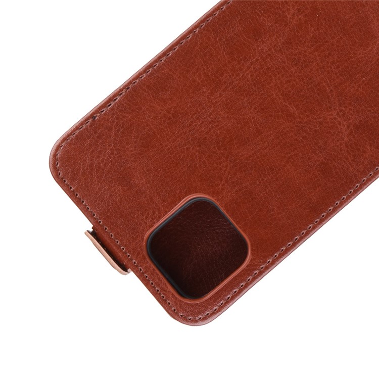 Vertical Flip Crazy Horse Style Leather Phone Shell for Google Pixel 4 - Brown-2