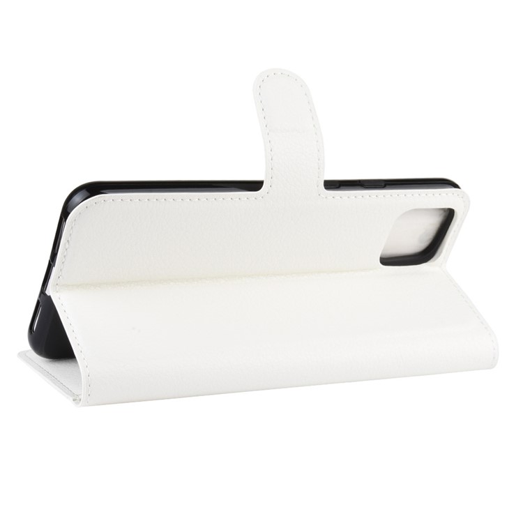 Litchi Skin Wallet Leather Stand Phone Shell Case for Google Pixel 4 - White-4