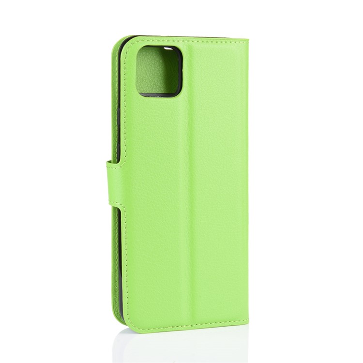Litchi Skin Wallet Leather Stand Phone Shell Case for Google Pixel 4 - Green-6